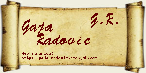 Gaja Radović vizit kartica